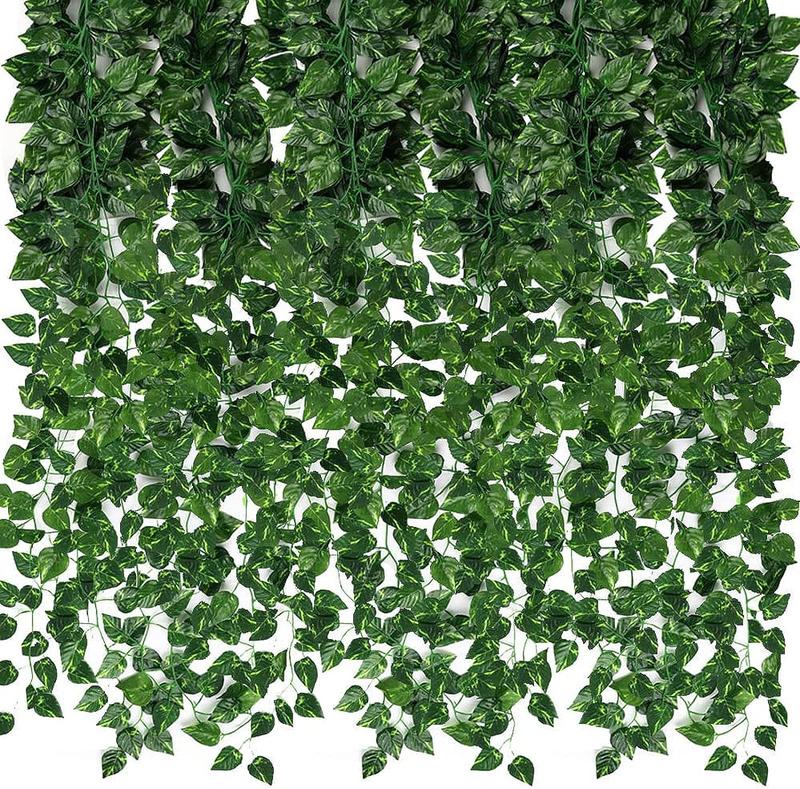 24 Pack 173ft Artificial Ivy Greenery Garland, Fake Vines Hanging Plants Backdrop for Room Bedroom Wall Decor, Green Leaves Decorative Fruit