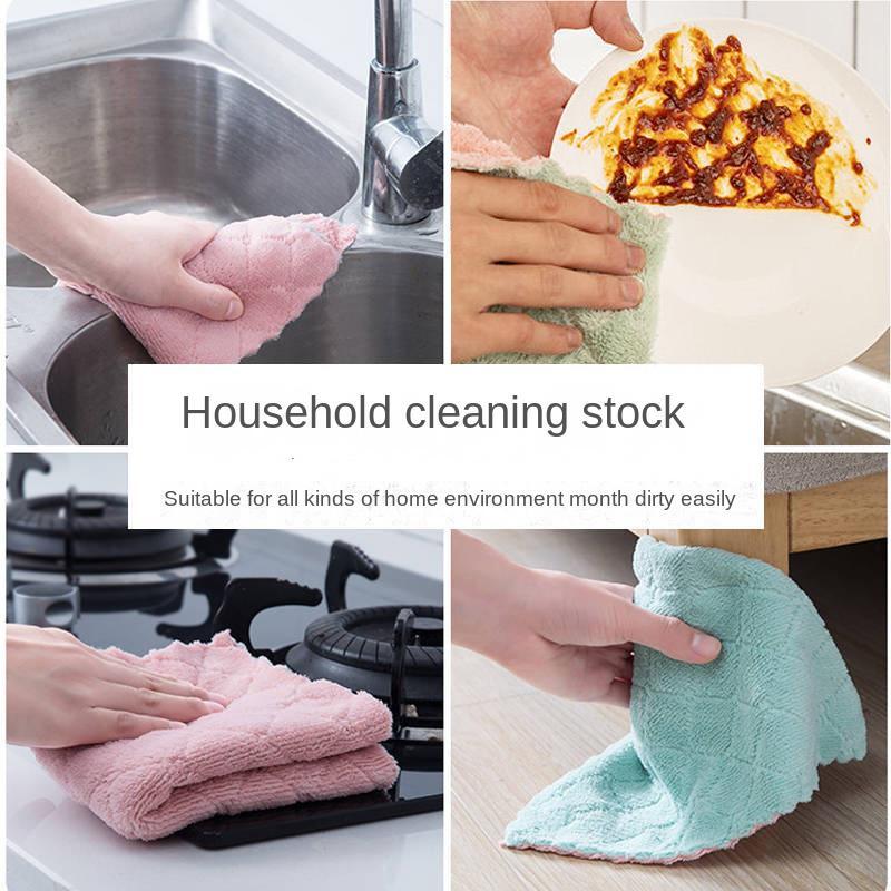 Dishcloth, 10 Counts set Reusable Absorbent Dishcloth, Thickened Dishcloth, Household Cleaning Tool for Kitchen