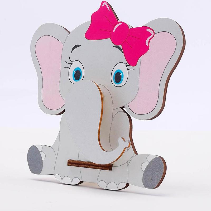 Cute Cartoon Elephant Design Glasses Holder, 1 Count Wooden Glasses Holder, Desktop Storage Rack for Home Office