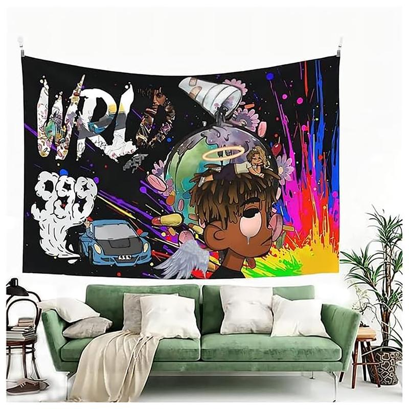 Rappe 3x5Ft Flags Juice Wrld Tapestry Wall Hanging for Bedroom College Dorm Rooms Decor Banner with