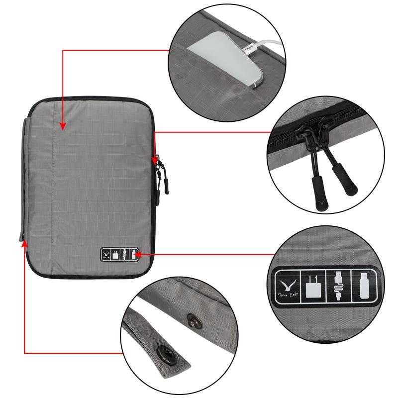 Hynes Eagle Cable Storage Bag, Waterproof Cord Accessories Organizer Bag for Travel, Storage Bag for Phone, Charger Portable iPad Storage Box