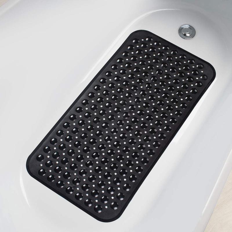 Rectangle Non-slip Bathtub Mat, 1 Count PVC Bathroom Mat with Drain Holes & Suction Cups, Bathroom Accessories, Home Essential