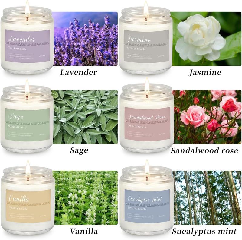 6 Pack Candles for Home Scented Aromatherapy Candles Gifts Set for Women, Lavender Candle, 37.8 oz 300 Hour Long Lasting Candles, Stocking Stuffers, Birthday, Valentine, Christmas, Anniversary Present