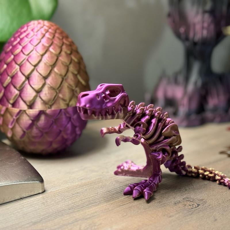 Dinosaur Skeleton and Egg 5” Figurine 3D Print Decoration