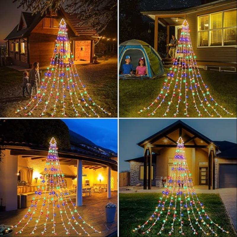 Outdoor Christmas Tree Decorating Light, 1 Count 11.8ft LED Light with 317 Led Lights Garden Decorations, Christmas 2024 Ornament, Decorative Light for Outdoor Garden Tree Decoration, Decorations Supplies, Light Decoration, Festive Decoration