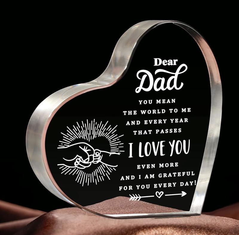 Father's Day Gifts For Dad From Daughter, Son, Birthday Gifts For Dad, Bonus Dad, Funcle, New Dad Gifts For Men, Father's Dad Gifts Heart Acrylic