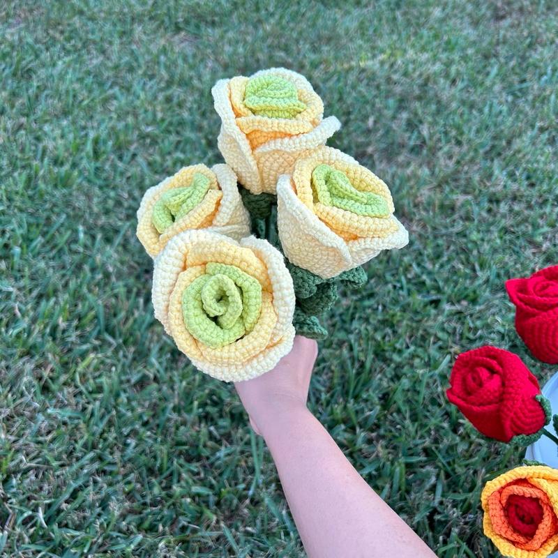 Crochet Roses Flowers - Handmade, Perfect for Home Decor