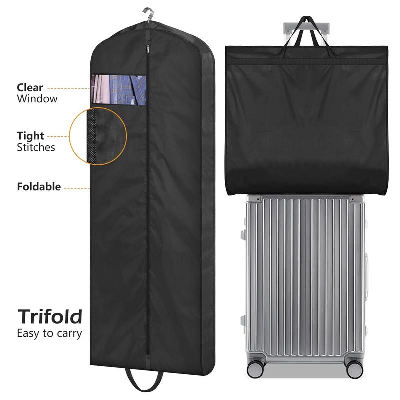 Long Garment Bag, 2 Counts Waterproof Foldable Clothing Bag, Clothes Storage Bag, Clothes Protector for Closet Wardrobe, Travel Clothes Storage Bag