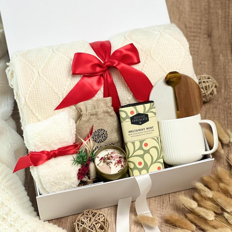 Christmas Gift,Thank you Gift, Hygge Gift Box with Blanket Sympathy Gift, Graduation Gift Box, Teacher Gift Box, Promotion Gift