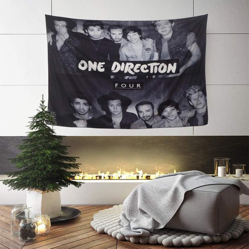 One-Direction TapestryBlack Tapestry 3D Printing HD Poster,Small Tapestry for Living Room Bedroom Dormitory Home Decoration