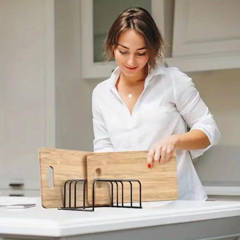 Kitchen Cutting Board Storage Rack, 1 Count Multi-functional Cutting Board & Baking Tray Storage Rack, Space Saving Kitchen Countertop & Cabinet Storage Rack