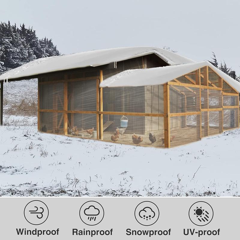 13 x 16 ft Anti-Tear Clear Tarp Waterproof - 5mil Thicken Garden Poly Tarpaulin Snowproof, Rainproof Transparent Insulation Shed Cloth with Grommets for Covering Henhouse Porch Plant Camping