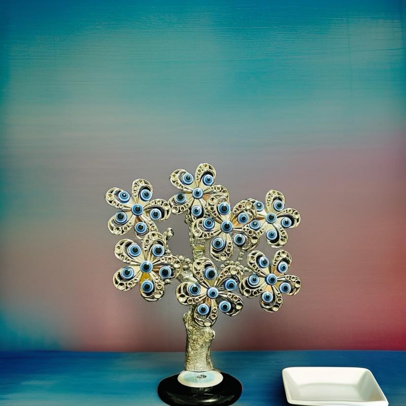 Turkish nazer lucky money tree evil eye flower decoration Glass Ornaments