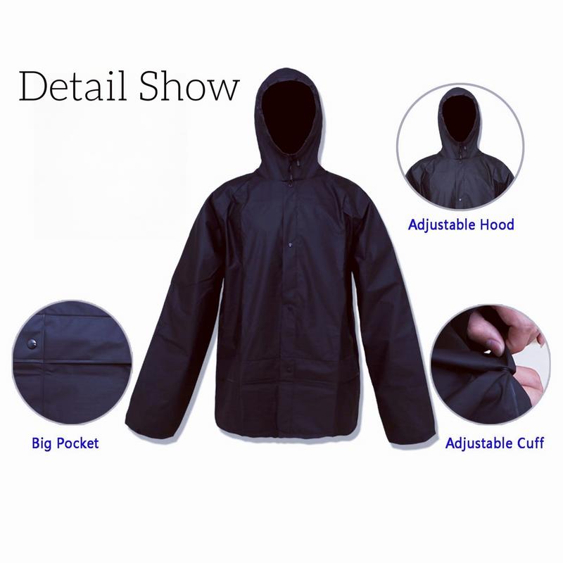 Waterproof Rain Suit for Sport - Ultra-Lite Rain Coat with Pants for Men Women (Navy)