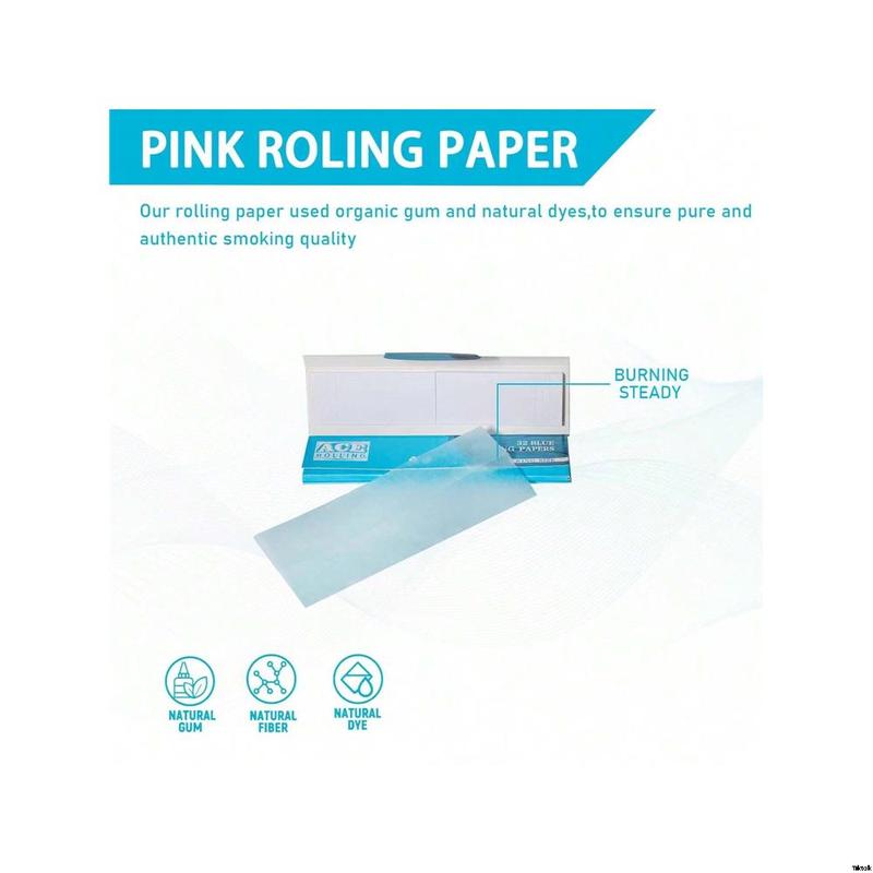 Filters paper pcs 32 + roll paper pcs 32 booklets each, slow burning, roll paper translucent, roll paper, booklet pcs 24