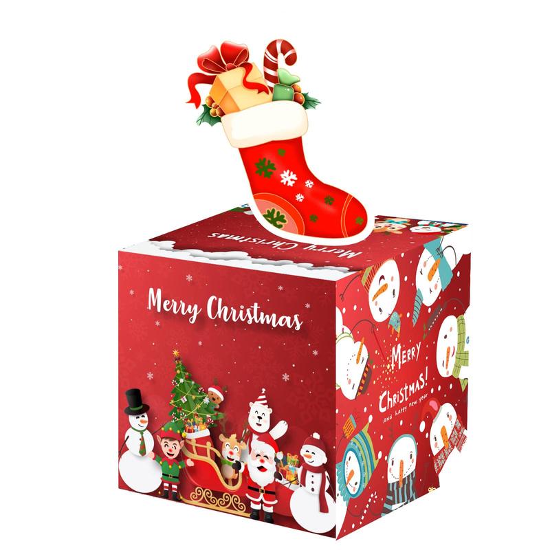 Christmas Themed Money Box, 1 Set Creative Santa Claus Snowman Elk Design Money Box with Clear Bag, Party Gift for Friend & Family, Party Supplies