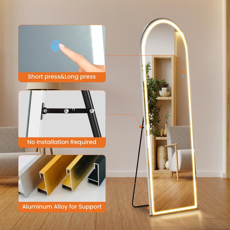 Cozy Chicroom Full Length Mirror with LED Lights, 60