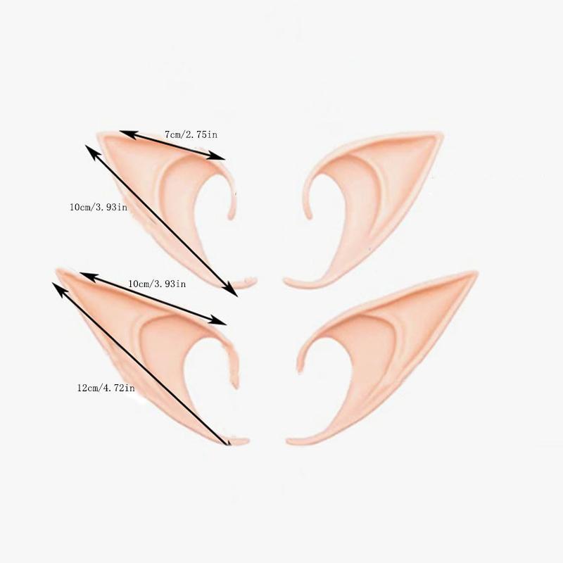 Angel Elf Ears, 1 Pair Latex Ears for Fairy Cosplay Costume Accessories, Party Decoration Photo Props