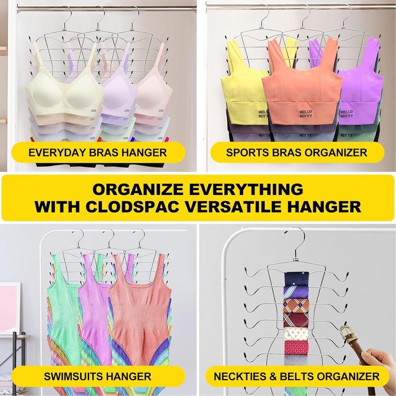 Multifunctional 8-layer Rotating Hanger, Non-slip Foldable Bra Storage Holder, Small Space Organizer, Saving Space Organizer Supplies for Wardrobe, Summer for Gift, Sweets Bedroom Organizers and Storage, Clothes Hanger Rack, Fall Decor, Men Gifts