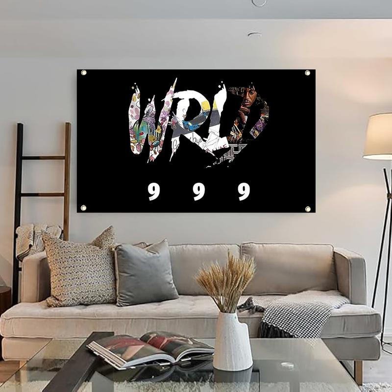 Rapper Tapestry Hip Hop Poster Wrld 999 Wall Art Banner for College Dorm Bedroom and Living Room Home Decor 3x5ft Meme Funny Wall Hanging