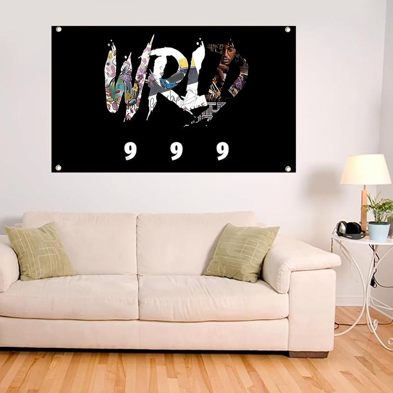 Rapper Tapestry Hip Hop Poster Wrld 999 Wall Art Banner for College Dorm Bedroom and Living Room Home Decor 3x5ft Meme Funny Wall Hanging