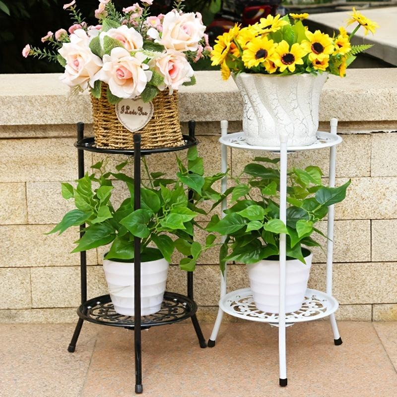 Living Room Furniture Flower Stand, 1 Count Flower Pot Holder, Double-layer Flower Stand, Floor-standing Flower Rack for Home Decor