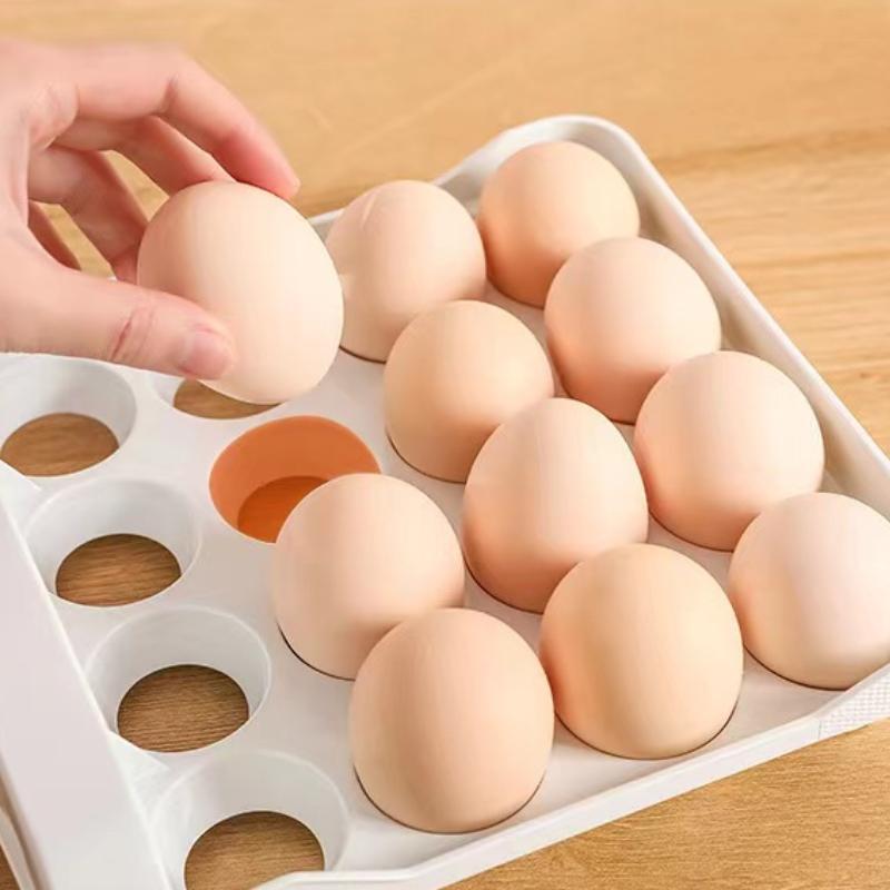 Double Layer Egg Storage Box, 1 Count 32 Grids Refrigerator Egg Organizer, Egg Holder, Household Egg Storage Box, Refrigerator Organizer