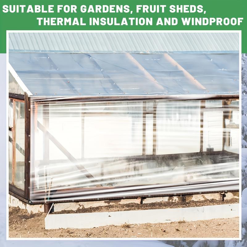 Clear Waterproof Tarp with Seal Ring - Rainproof Outdoor Garden Cover for Patio, Chicken Coop, Porch Canopy & Camping