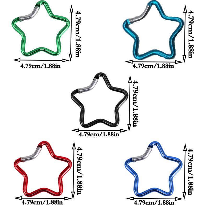 Star Shaped Keychain Hook, 5 Counts Multifunctional Colorful Keychain Hook, Portable Keychain Accessories for Backpack, Home Organizer