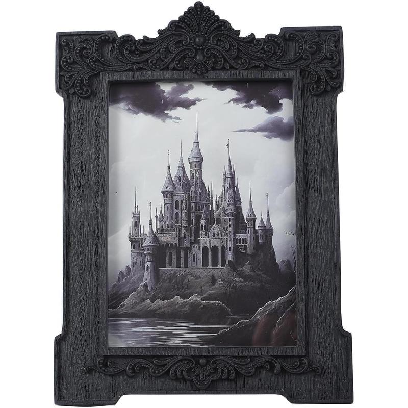 Gothic Picture Frame 5x7 Vintage Picture Frames Antique Picture Frames Ornate Black Picture Frames Baroque Frames Wall Picture Decor Halloween Decorations Tabletop Decor Photo Gallery,Black