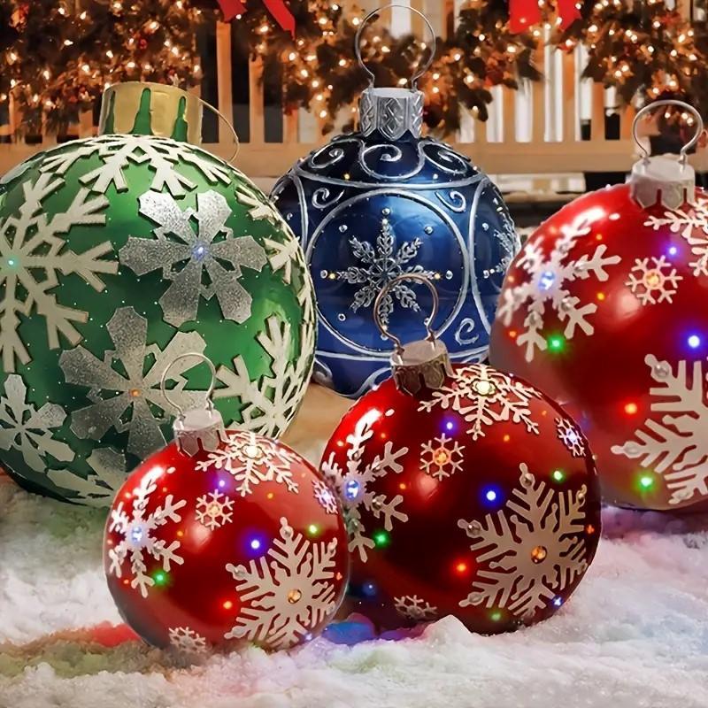 Christmas Themed Balloon, 1 Count Outdoor Fun Festival Atmosphere Inflatable Toy Ball, Crafts Decorations, Scene Decorations, Entertainment Venue Decorations