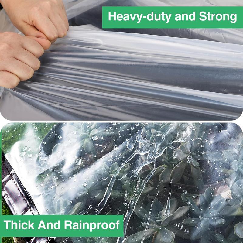 13 x 16 ft Anti-Tear Clear Tarp Waterproof - 5mil Thicken Garden Poly Tarpaulin Snowproof, Rainproof Transparent Insulation Shed Cloth with Grommets for Covering Henhouse Porch Plant Camping