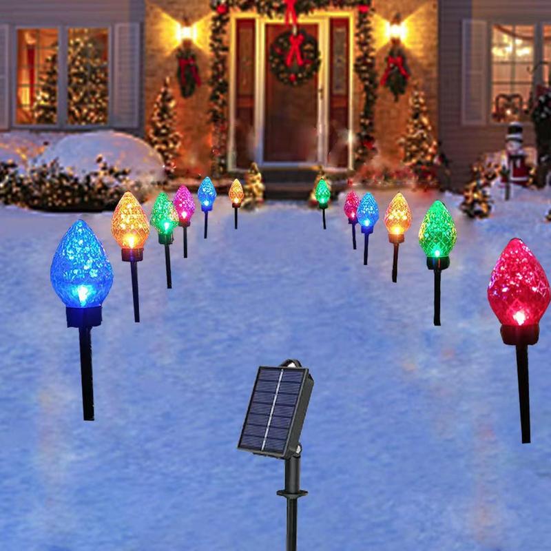 Solar Powered Christmas Light, 12pcs set Outdoor Christmas Decorations,  Garden Decorations Waterproof Solar Light for Garden Lawn Pathway Yard Walkway Patio