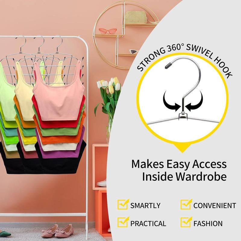 Multifunctional 8-layer Rotating Hanger, Non-slip Foldable Bra Storage Holder, Small Space Organizer, Saving Space Organizer Supplies for Wardrobe, Summer for Gift, Sweets Bedroom Organizers and Storage, Clothes Hanger Rack, Fall Decor, Men Gifts