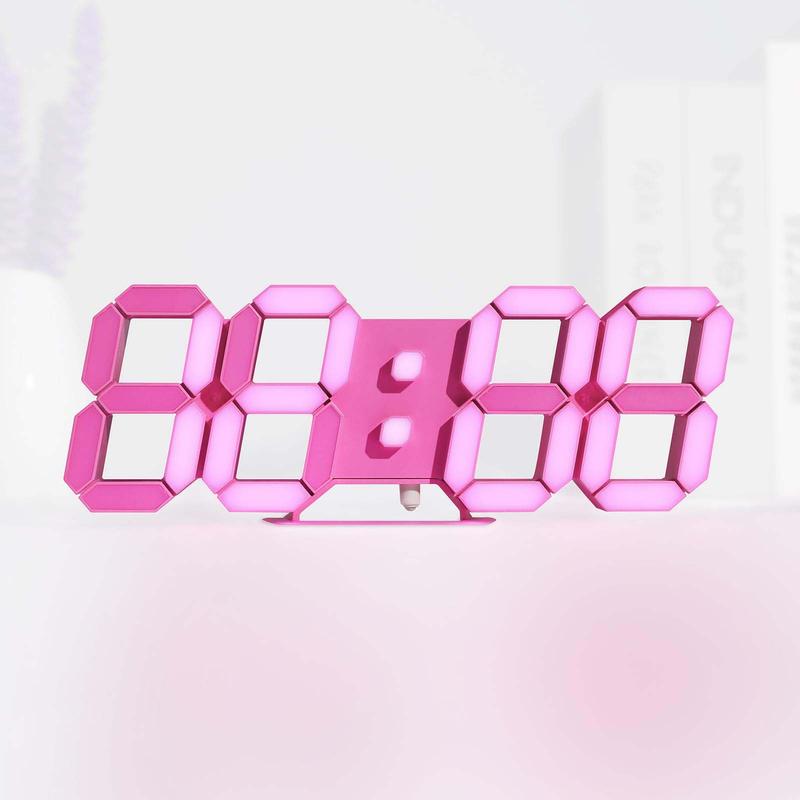 Pink LED Clock 3D Wall Clock 9.7