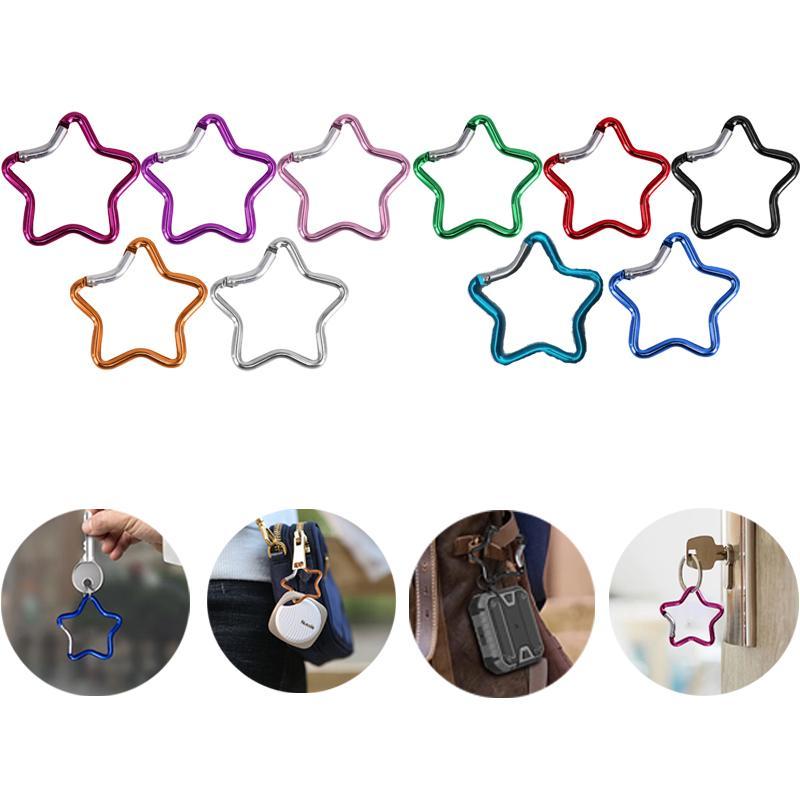 Star Shaped Keychain Hook, 5 Counts Multifunctional Colorful Keychain Hook, Portable Keychain Accessories for Backpack, Home Organizer