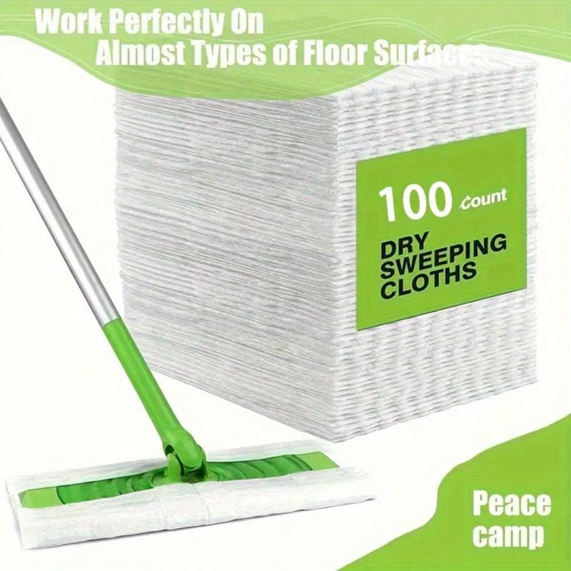 100 Dry Sweeping Cloth: Electrostatic Dust Removal Paper, Disposable Dust-Free Paper Cloth, Dry And Wet Dual Use, Suitable For Living Room, Bedroom, Bathroom, Kitchen, Floor Cleaning