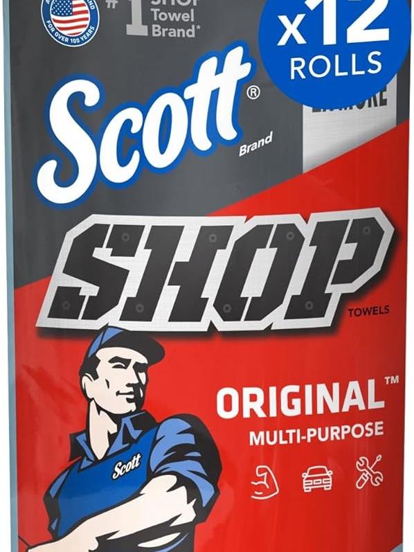 Scott Blue Shop Towels 75147, 55 Sheets Roll, 12 Rolls Carton