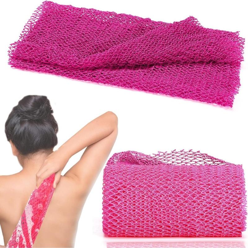 African Net Long Bath Net Sponge,African Bathing Body Exfoliating Net Shower Body  Back Scrubber Skin Smoother,Stretch Length to 66 INCH (Pink) Accessories