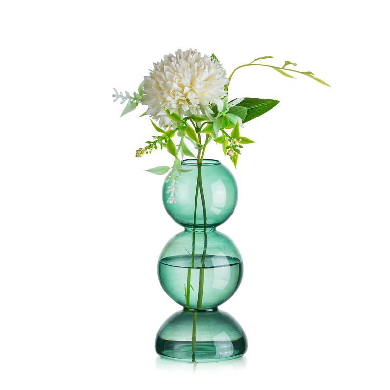 Glasseam Cute  Flower Vase, Unique Handmade Glass Vase for Flowers