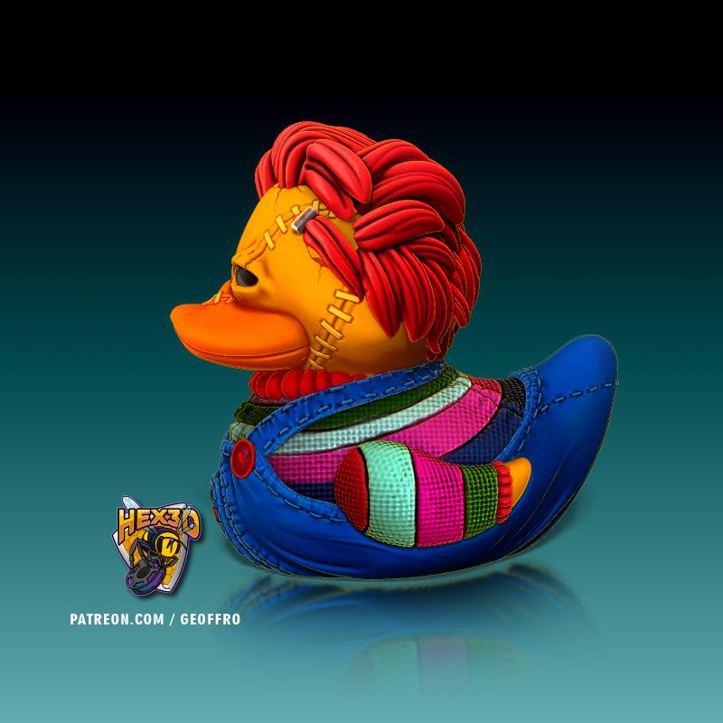 3D Printed Chucky Figurine for Duck Collectors and More - Quirky Home Decor by Hex3D Multicolor Ornaments Jeep Duck Cruise Duck