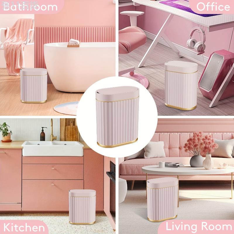 ELPHECO Bathroom Motion Sensor Trash can 2 Gallon Automatic Garbage Can, 9 L Slim Plastic Smart Trash Can with Lid, Commercial Intelligent Trash Bin for Bedroom, Bathroom, Kitchen, Office Kitchen Trash Cans Light