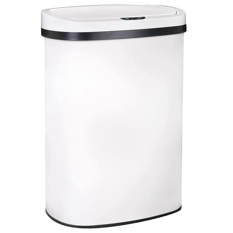 Kitchen Trash Can, Automatic Stainless-Steel Trash Bin with Lid Anti-Fingerprint Mute Designed Garba