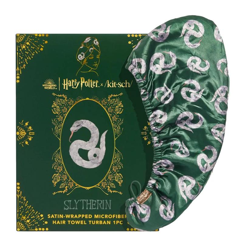 Harry Potter x Kitsch Satin-Wrapped Hair Towel - Slytherin