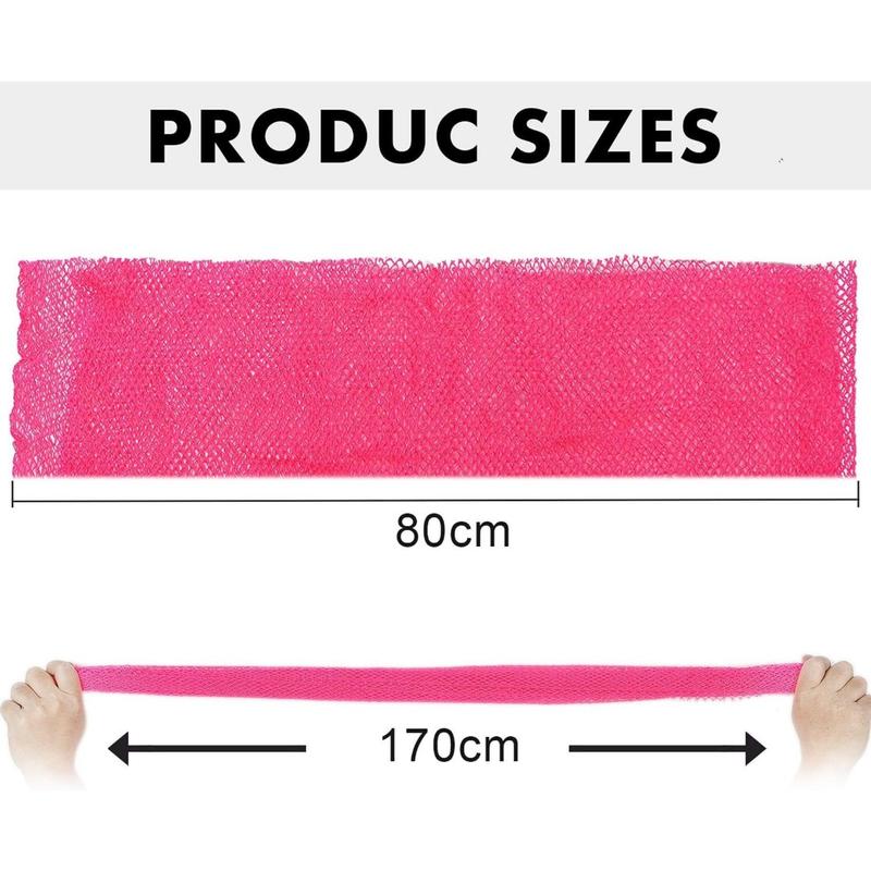 African Net Long Bath Net Sponge,African Bathing Body Exfoliating Net Shower Body  Back Scrubber Skin Smoother,Stretch Length to 66 INCH (Pink) Accessories