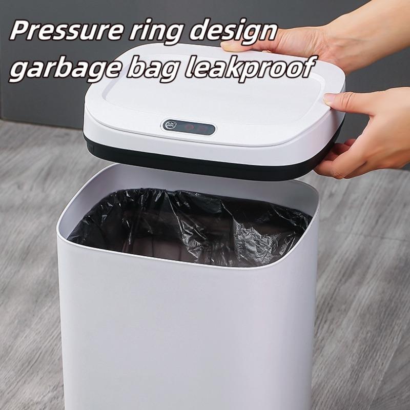 Automatic Sensor Trash , 1 Count 14L Large Capacity Smart Trash Bin, Battery Powered, Trash Cans for Kitchen, Portable Trash Can for Home Bedroom Office, Household Smart Garbage Can, Kitchen Aid Appliances (without Battery)