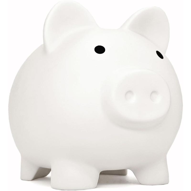 Cute Piggy Bank for Pig Money Bank Coin Bank for Boys and Girls My First Unbreakable Money Bank Large Size Decoration Savings (White) Ornaments