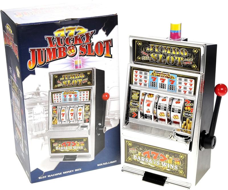 Jumbo Slot Machine Coin Bank | Casino Toy Slots Piggy Bank | Flashing Lights and Jackpot Sounds