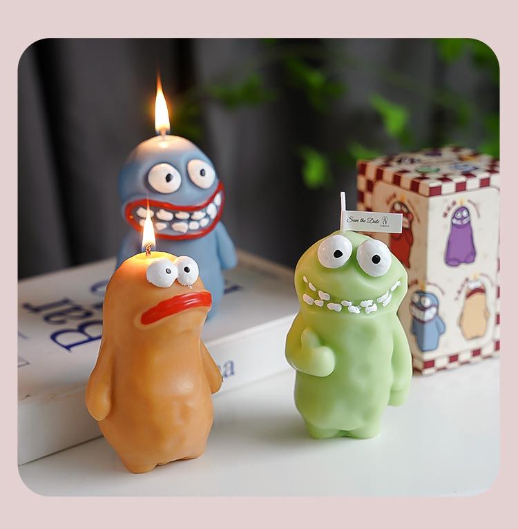 Juso Home Cute Monster Candles