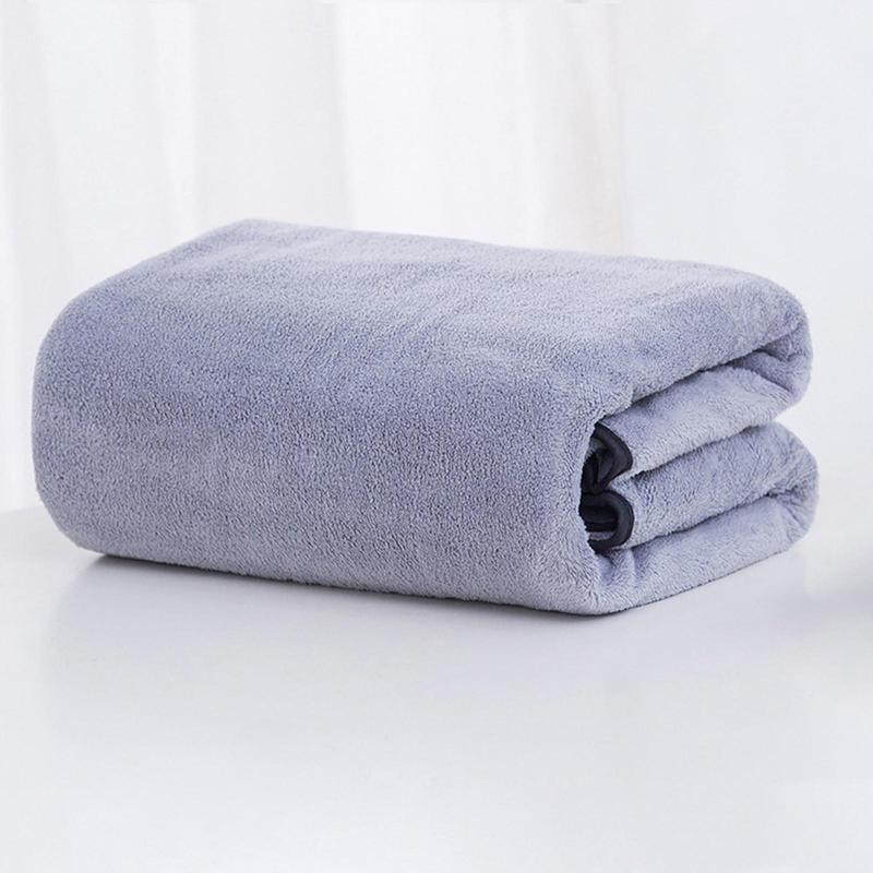 Solid Color Bath Towel, 1 Count Soft Water Absorbent Bath Towel, Bath Towel for Home Bathroom, Household Towel for Daily Use